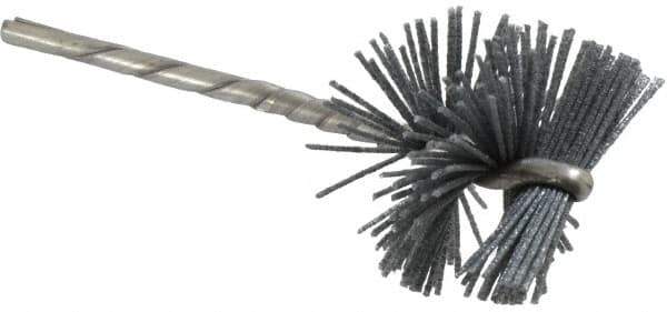 Osborn - 1-1/4" Diam Helical Nylon Tube Brush - 0.028" Filament Diam, 1" Brush Length, 3-1/2" OAL, 1/8" Diam Shank - Best Tool & Supply