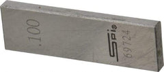 SPI - 0.1" Rectangular Steel Gage Block - Accuracy Grade 0, Includes NIST Traceability Certification - Best Tool & Supply