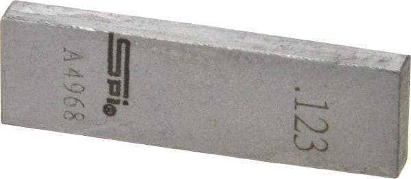 SPI - 0.123" Rectangular Steel Gage Block - Accuracy Grade 0, Includes NIST Traceability Certification - Best Tool & Supply