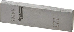 SPI - 0.123" Rectangular Steel Gage Block - Accuracy Grade 0, Includes NIST Traceability Certification - Best Tool & Supply