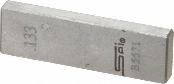 SPI - 0.133" Rectangular Steel Gage Block - Accuracy Grade 0, Includes NIST Traceability Certification - Best Tool & Supply