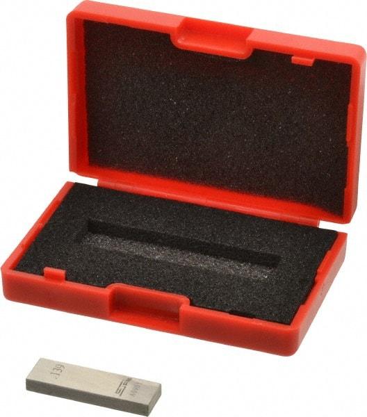 SPI - 0.139" Rectangular Steel Gage Block - Accuracy Grade 0, Includes NIST Traceability Certification - Best Tool & Supply