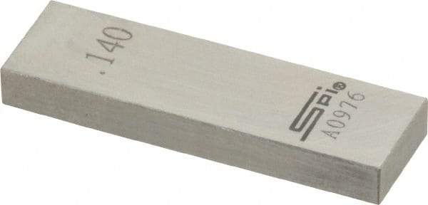 SPI - 0.14" Rectangular Steel Gage Block - Accuracy Grade 0, Includes NIST Traceability Certification - Best Tool & Supply