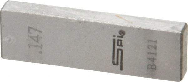 SPI - 0.147" Rectangular Steel Gage Block - Accuracy Grade 0, Includes NIST Traceability Certification - Best Tool & Supply