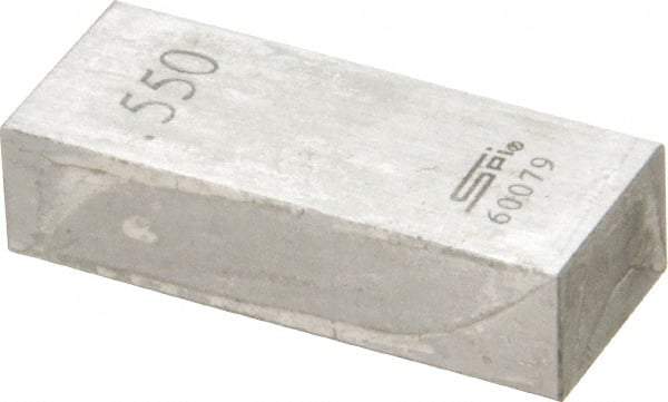 SPI - 0.55" Rectangular Steel Gage Block - Accuracy Grade 0, Includes NIST Traceability Certification - Best Tool & Supply