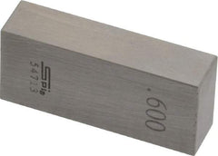 SPI - 0.6" Rectangular Steel Gage Block - Accuracy Grade 0, Includes NIST Traceability Certification - Best Tool & Supply