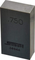 SPI - 0.75" Rectangular Steel Gage Block - Accuracy Grade 0, Includes NIST Traceability Certification - Best Tool & Supply