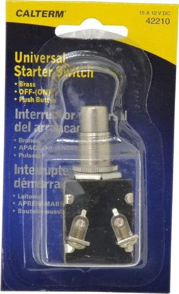 Gardner Bender - 12 Volt, 15 Amp, UniVoltersal Starter Switch - Momentary On Sequence, 1 Switch, Gold/Silver - Best Tool & Supply