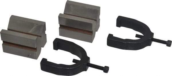 Made in USA - 1" Max Capacity, V-Block - 1-5/8" Long x 1-1/4" Wide x 1-1/4" High, Sold as Matched Pair - Best Tool & Supply