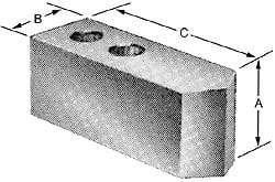 Northfield - 4" Chuck Capacity, Northfield Air Style Attachment, Square Soft Lathe Chuck Jaw - 3 Jaws, Steel, 1.895mm Long x 3/4" Wide x 3" High - Best Tool & Supply