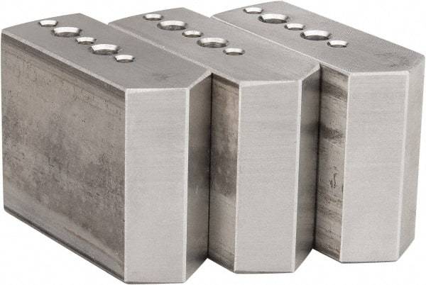 Northfield - 4" & Up Chuck Capacity, Northfield Air Style Attachment, Square Soft Lathe Chuck Jaw - 3 Jaws, Aluminum, 1.895mm Long x 3/4" Wide x 1-1/2" High - Best Tool & Supply