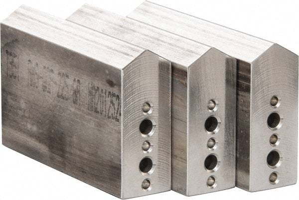 Northfield - 4" & Up Chuck Capacity, Northfield Air Style Attachment, Square Soft Lathe Chuck Jaw - 3 Jaws, Aluminum, 1.895mm Long x 3/4" Wide x 3" High - Best Tool & Supply