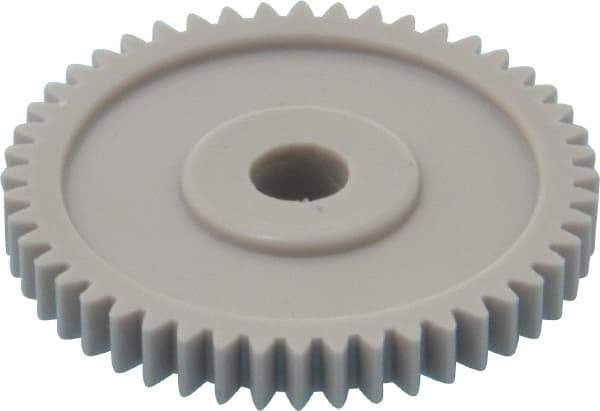 Made in USA - 32 Pitch, 1-1/2" Pitch Diam, 1-9/16" OD, 48 Tooth Spur Gear - 3/16" Face Width, 1/4" Bore Diam, 5/8" Hub Diam, 20° Pressure Angle, Acetal - Best Tool & Supply