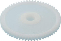 Made in USA - 32 Pitch, 2" Pitch Diam, 2-1/16" OD, 64 Tooth Spur Gear - 3/16" Face Width, 5/16" Bore Diam, 43/64" Hub Diam, 20° Pressure Angle, Acetal - Best Tool & Supply