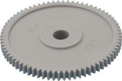 Made in USA - 32 Pitch, 2-1/4" Pitch Diam, 2-5/16" OD, 72 Tooth Spur Gear - 3/16" Face Width, 5/16" Bore Diam, 13/16" Hub Diam, 20° Pressure Angle, Acetal - Best Tool & Supply