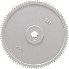 Made in USA - 32 Pitch, 3" Pitch Diam, 3-1/16" OD, 96 Tooth Spur Gear - 3/16" Face Width, 5/16" Bore Diam, 13/16" Hub Diam, 20° Pressure Angle, Acetal - Best Tool & Supply