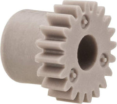 Made in USA - 48 Pitch, 5/12" Pitch Diam, 0.458" OD, 20 Tooth Spur Gear - 1/8" Face Width, 5/32" Bore Diam, 11/32" Hub Diam, 20° Pressure Angle, Acetal - Best Tool & Supply