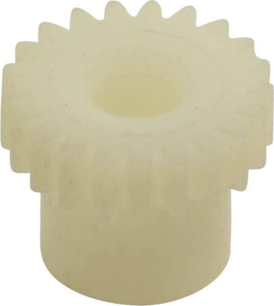 Made in USA - 48 Pitch, 7/16" Pitch Diam, 0.479" OD, 21 Tooth Spur Gear - 1/8" Face Width, 5/32" Bore Diam, 11/32" Hub Diam, 20° Pressure Angle, Acetal - Best Tool & Supply