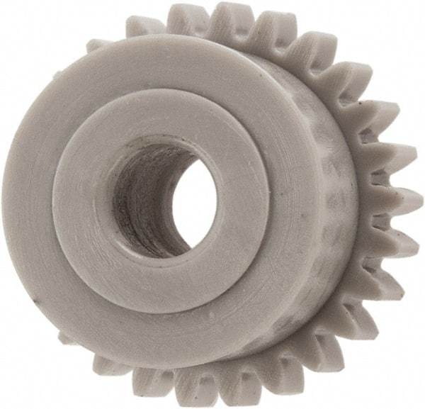 Made in USA - 48 Pitch, 0.542" Pitch Diam, 0.583" OD, 26 Tooth Spur Gear - 1/8" Face Width, 5/32" Bore Diam, 29/64" Hub Diam, 20° Pressure Angle, Acetal - Best Tool & Supply