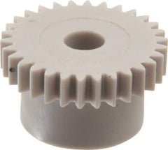 Made in USA - 48 Pitch, 5/8" Pitch Diam, 0.667" OD, 30 Tooth Spur Gear - 1/8" Face Width, 5/32" Bore Diam, 1/2" Hub Diam, 20° Pressure Angle, Acetal - Best Tool & Supply