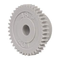 Made in USA - 48 Pitch, 0.833" Pitch Diam, 7/8" OD, 40 Tooth Spur Gear - 1/8" Face Width, 3/16" Bore Diam, 35/64" Hub Diam, 20° Pressure Angle, Acetal - Best Tool & Supply