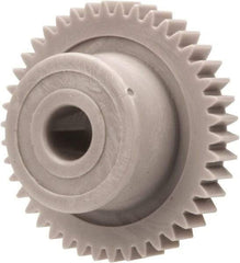 Made in USA - 48 Pitch, 7/8" Pitch Diam, 0.917" OD, 42 Tooth Spur Gear - 1/8" Face Width, 3/16" Bore Diam, 35/64" Hub Diam, 20° Pressure Angle, Acetal - Best Tool & Supply