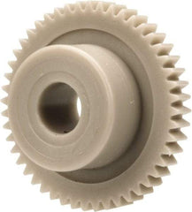 Made in USA - 48 Pitch, 1" Pitch Diam, 1.042" OD, 48 Tooth Spur Gear - 1/8" Face Width, 1/4" Bore Diam, 39/64" Hub Diam, 20° Pressure Angle, Acetal - Best Tool & Supply