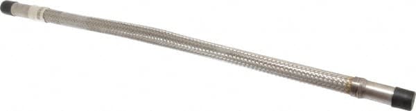 Made in USA - 24" OAL, 1/2" ID, 1,160 Max psi, Flexible Metal Hose Assembly - Best Tool & Supply