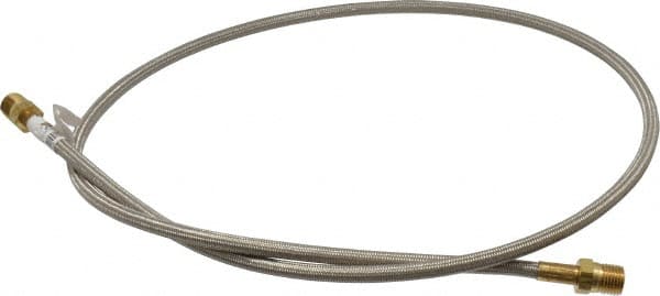 Made in USA - 48" OAL, 1/4" ID, 3,000 Max psi, Flexible Metal Hose Assembly - Best Tool & Supply