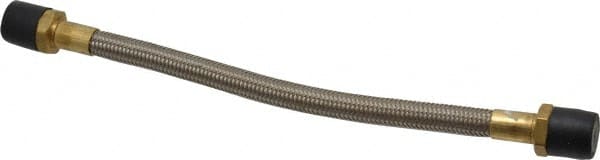 Made in USA - 12" OAL, 1/2" ID, 1,500 Max psi, Flexible Metal Hose Assembly - Best Tool & Supply