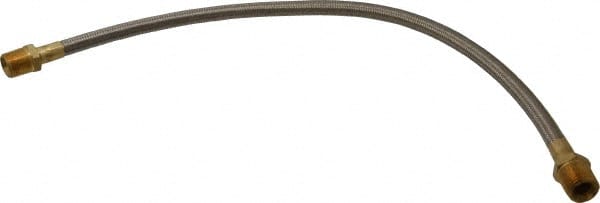 Made in USA - 24" OAL, 1/2" ID, 1,500 Max psi, Flexible Metal Hose Assembly - Best Tool & Supply