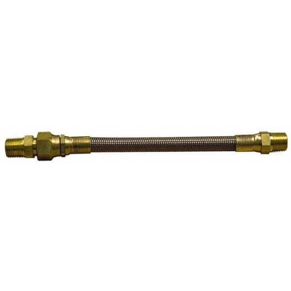 Made in USA - 36" OAL, 1/4" ID, 3,000 Max psi, Flexible Metal Hose Assembly - Best Tool & Supply