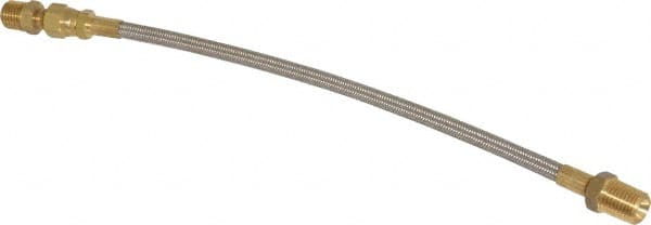 Made in USA - 12" OAL, 1/4" ID, 3,000 Max psi, Flexible Metal Hose Assembly - Best Tool & Supply