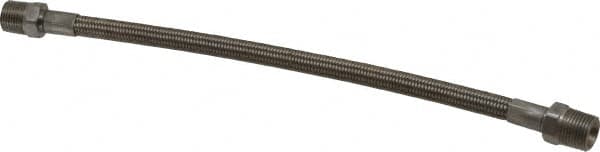 Made in USA - 12" OAL, 5/16" ID, 2,500 Max psi, Flexible Metal Hose Assembly - Best Tool & Supply