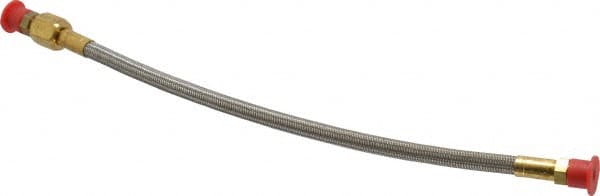 Made in USA - 12" OAL, 3/16" ID, 3,000 Max psi, Flexible Metal Hose Assembly - Best Tool & Supply