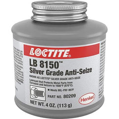 Loctite - 4 oz Can High Temperature Anti-Seize Lubricant - Silver Colored, 1,600°F, Silver Colored, Water Resistant - Best Tool & Supply