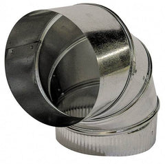 Made in USA - 18" ID Galvanized Duct Round Adjustable Elbow - 24 Gage, 1 Piece - Best Tool & Supply