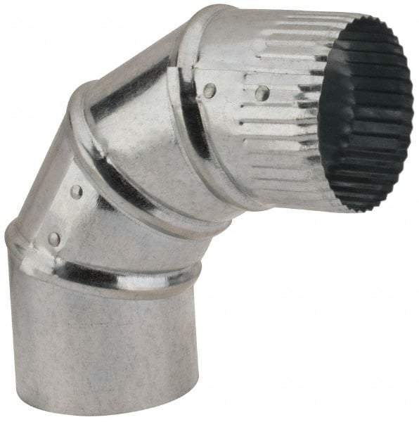 Made in USA - 3" ID Galvanized Duct Round Adjustable Elbow - Standard Gage, 30 Piece - Best Tool & Supply