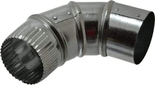 Made in USA - 3" ID Galvanized Duct Round Adjustable Elbow - 26 Gage, 30 Piece - Best Tool & Supply