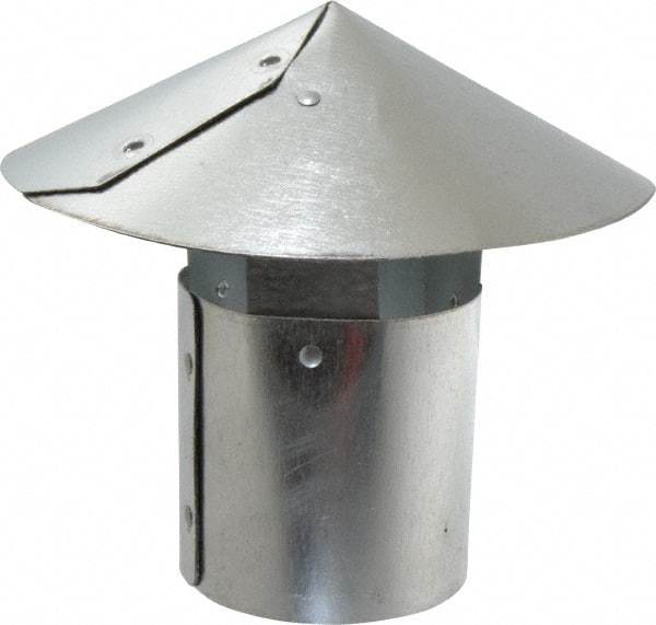 Made in USA - 3" ID Galvanized Duct Rain Cap - 28 Gage, 24 Piece - Best Tool & Supply