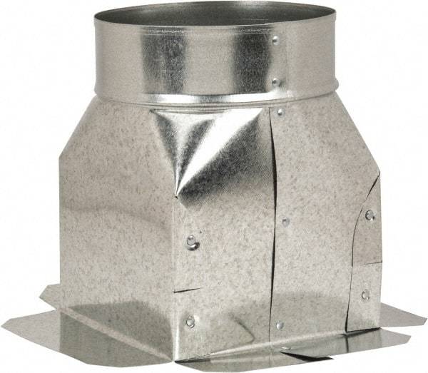 Made in USA - 6" ID Galvanized Duct Top Ceiling Box - 8" Long x 8" Wide, Standard Gage, 20 Piece - Best Tool & Supply