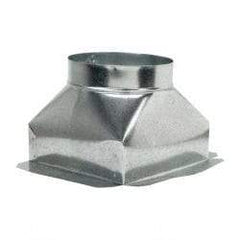 Made in USA - 8" ID Galvanized Duct Top Ceiling Box - 10" Long x 10" Wide x 7-3/4" High, Standard Gage, 12 Piece - Best Tool & Supply