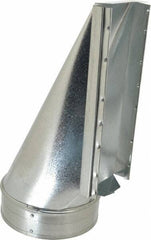 Made in USA - 6" ID Galvanized Duct End Stack Boot - 3-1/4" Long x 10" Wide, Standard Gage, 25 Piece - Best Tool & Supply