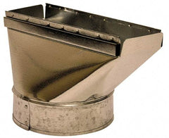 Made in USA - 6" ID Galvanized Duct Straight Stack Boot - 12" Long x 3-1/4" Wide, Standard Gage, 20 Piece - Best Tool & Supply