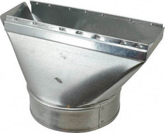 Made in USA - 6" ID Galvanized Duct Straight Stack Boot - 10" Long x 3-1/4" Wide, Standard Gage, 25 Piece - Best Tool & Supply