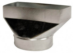 Made in USA - 6" ID Galvanized Duct Straight Register Boot - 10" Long x 4" Wide, Standard Gage, 25 Piece - Best Tool & Supply