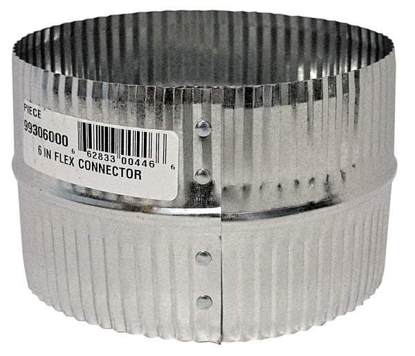 Made in USA - 8" ID Galvanized Duct Flex Connector - Standard Gage, 30 Piece - Best Tool & Supply