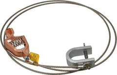 Hubbell Workplace - 19 AWG, 5 Ft., Alligator Clip, C-Clamp, Grounding Cable with Clamps - Noninsulated, Federal Specification A-A-59466-010 - Best Tool & Supply