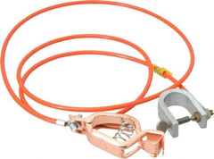 Hubbell Workplace - 19 AWG, 5 Ft., Alligator Clip, C-Clamp, Grounding Cable with Clamps - Orange, Federal Specification A-A-59466-010 - Best Tool & Supply