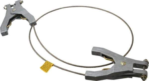 Hubbell Workplace - 19 AWG, 3 Ft., Hand Clamp, Grounding Cable with Clamps - Noninsulated, Includes 2 Hand Clamps - Best Tool & Supply